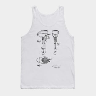 Outboard Motor for Boats Vintage Patent Hand Drawing Tank Top